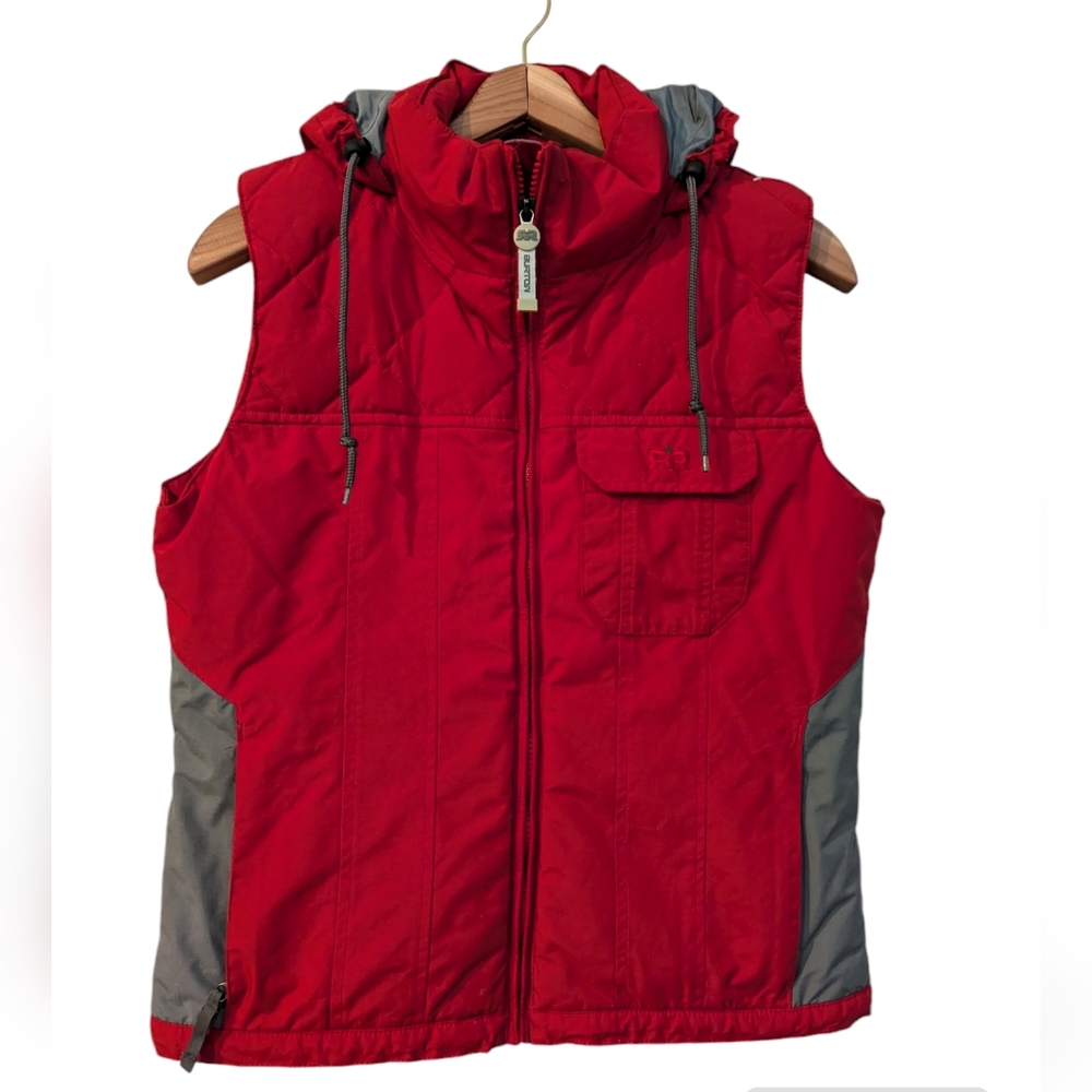BURTON‎ Women's Vintage Hooded Sports Vest Small Red
